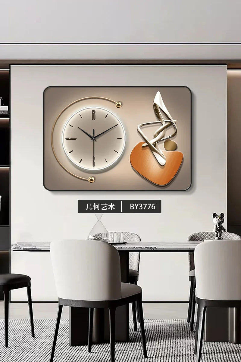 Modern Light Luxury Restaurant Decorative Wall Clock Creative Silent Living Room Home Clock